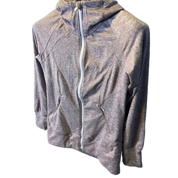 Eddie Bauer Pink Zippered Three Quarter Sleeve Hoodie Jacket Active SZ Medium - Picture 3 of 6